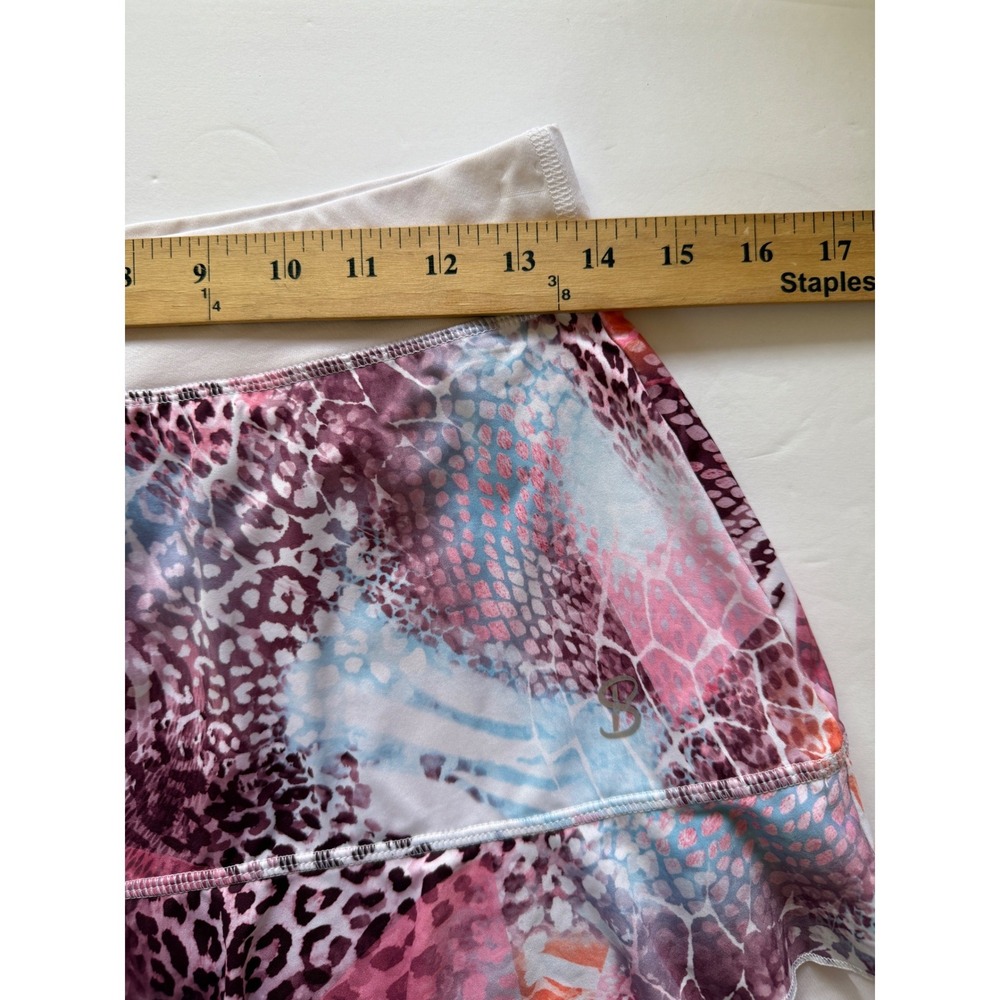 Sofibella Womens Animal Print Tennis Skort Pink Ruffle Mesh Size S Pickleball - Picture 7 of 9